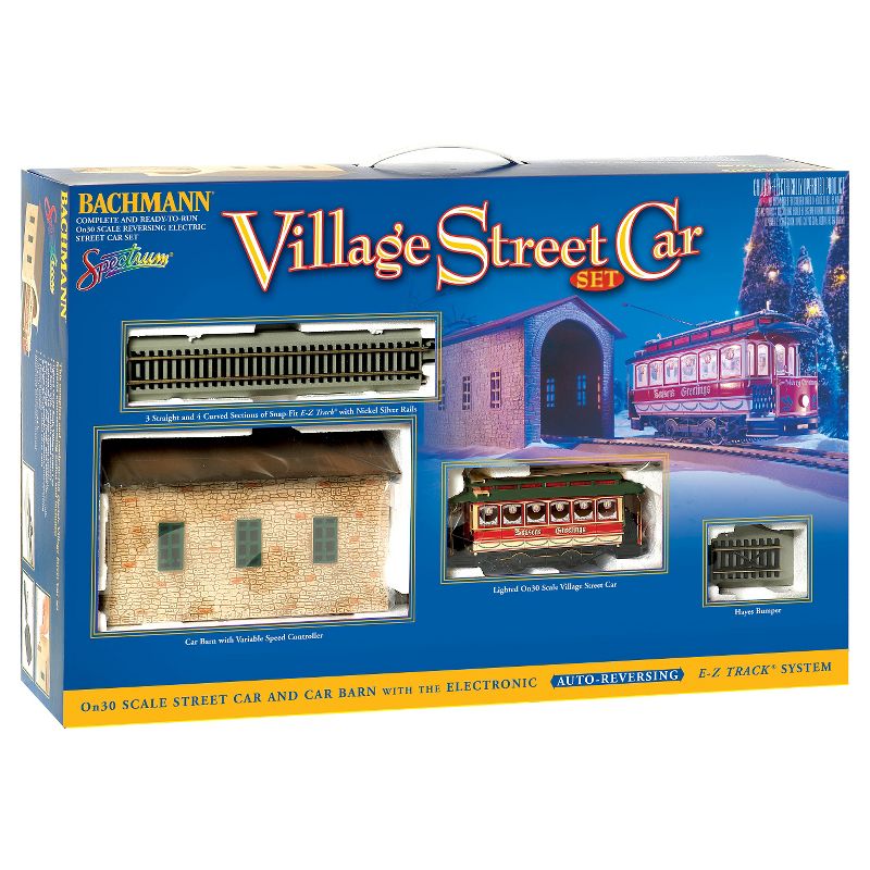 Bachmann Trains Christmas Village Streetcar - On30 Scale Ready To Run Electric Train Set