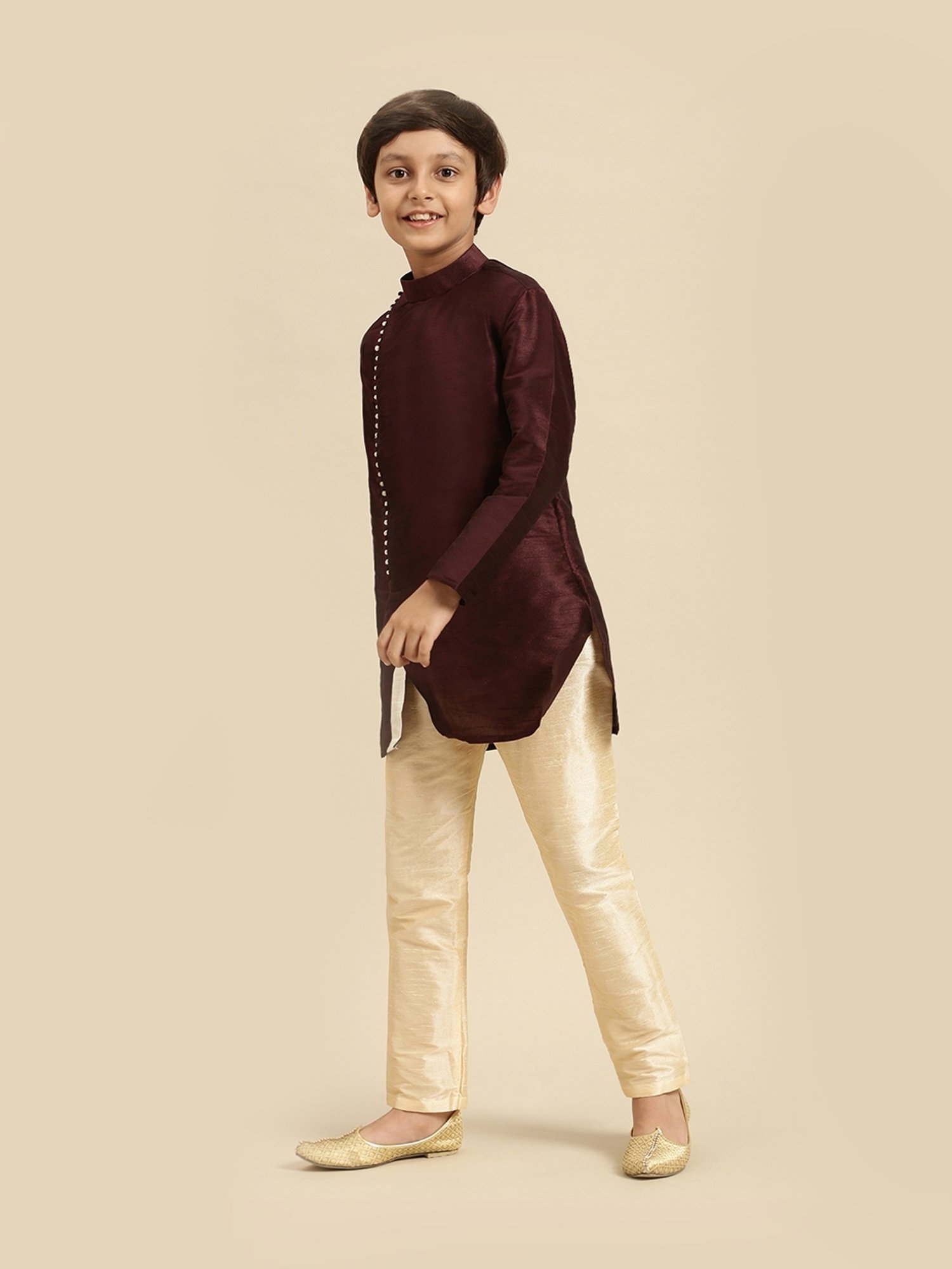 TABARD Kids Red Printed Full Sleeves Kurta