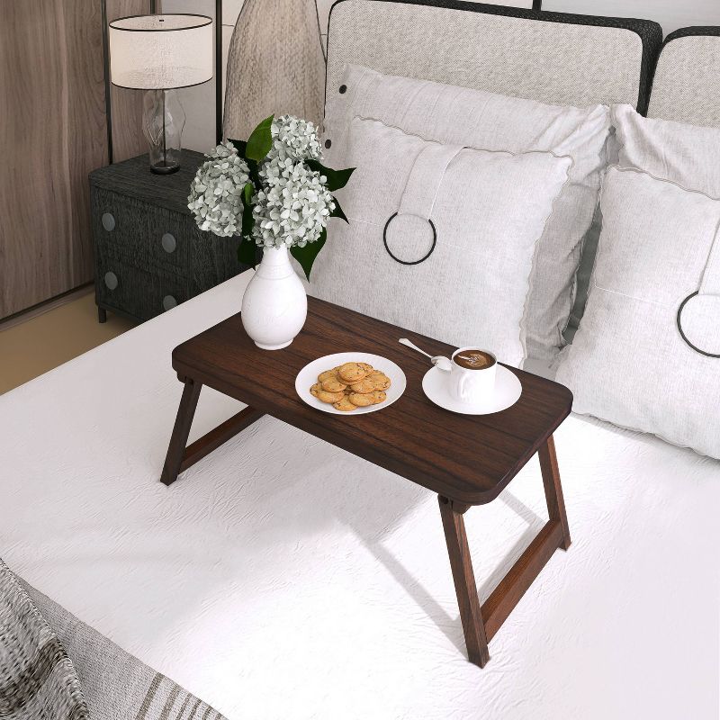 24" x 10" Acacia Milan Mochaccino Bed Tray - Hopper Studio