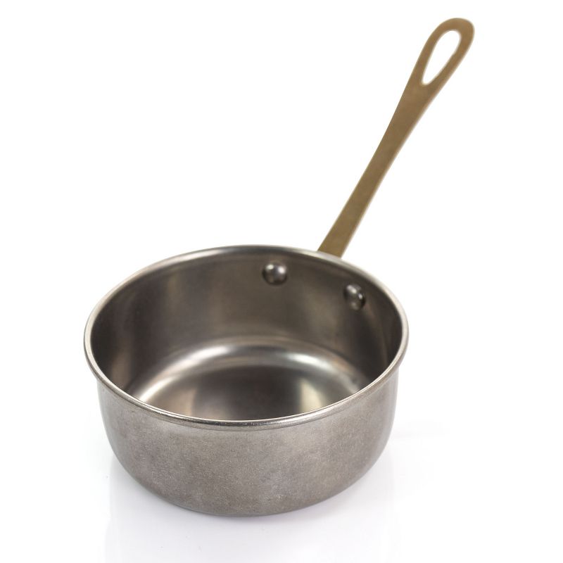 Gibson Home Normandie 3.9 Inch Stainless Steel Mini Saucepan In Silver and Gold