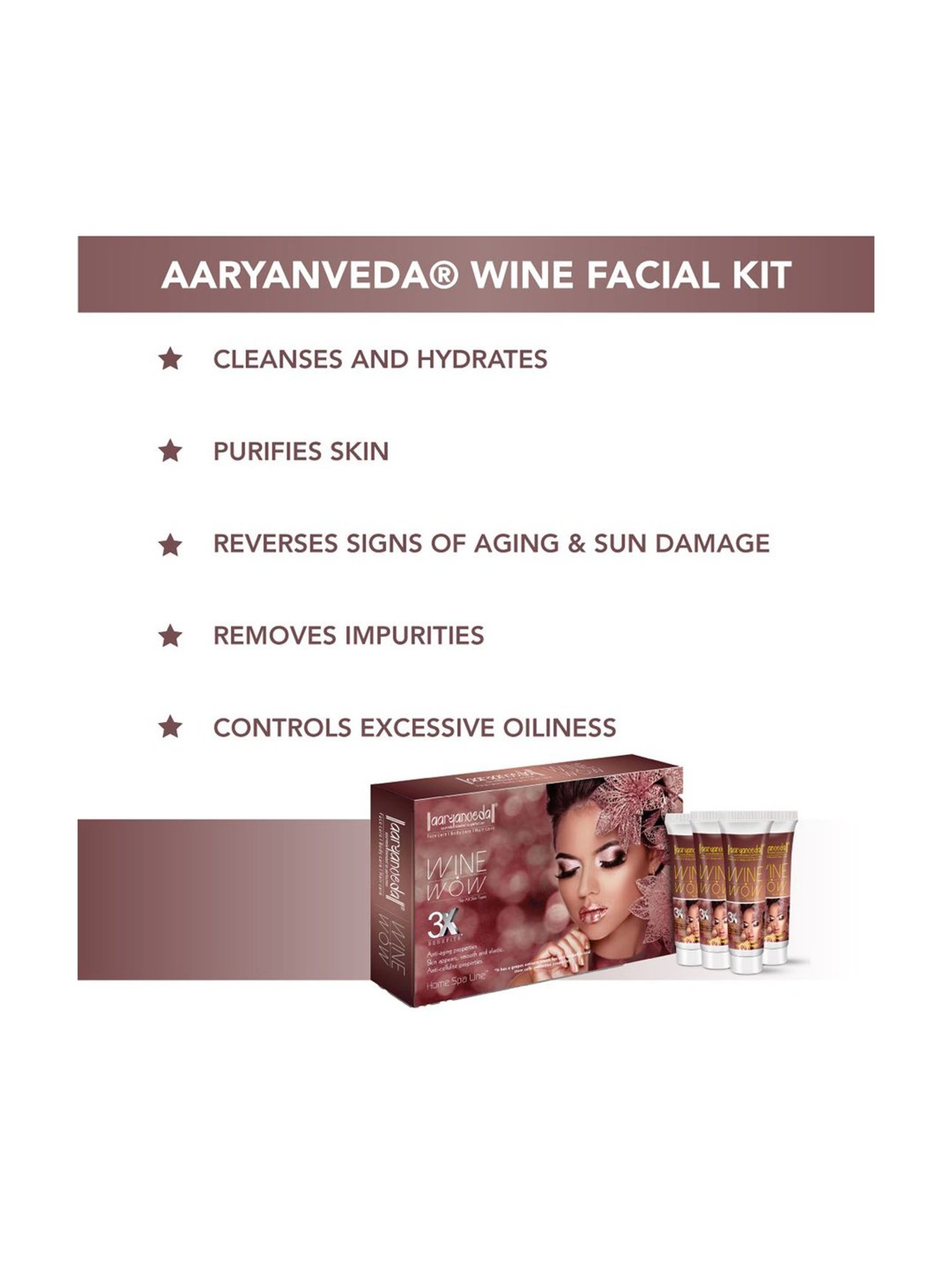 Aryanveda Wine Wow Facial Spa Kit