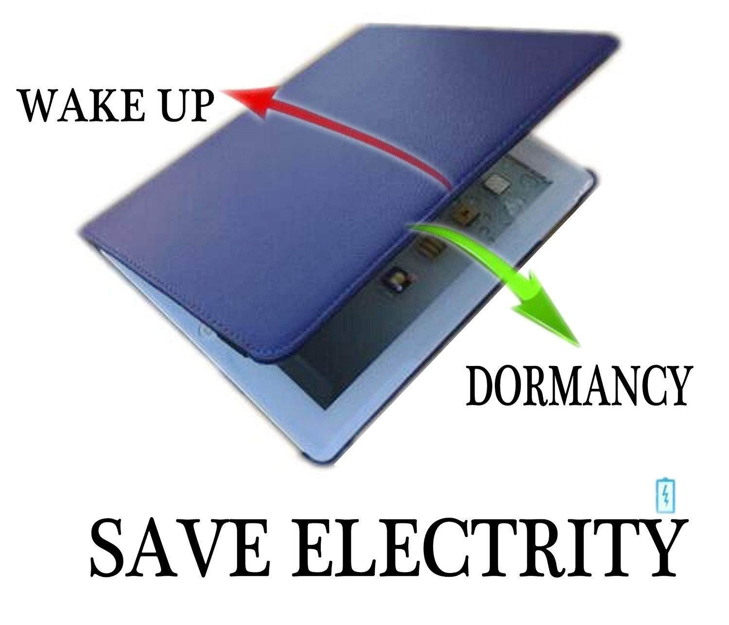 Ipad Case 360 Degrees Rotating Stand Leather Magnetic Smart Cover Case for Ipad 2/ 3/4 Generation Case with Bonus Screen Protector, Stylus and Cleaning Cloth ( Royal Blue)