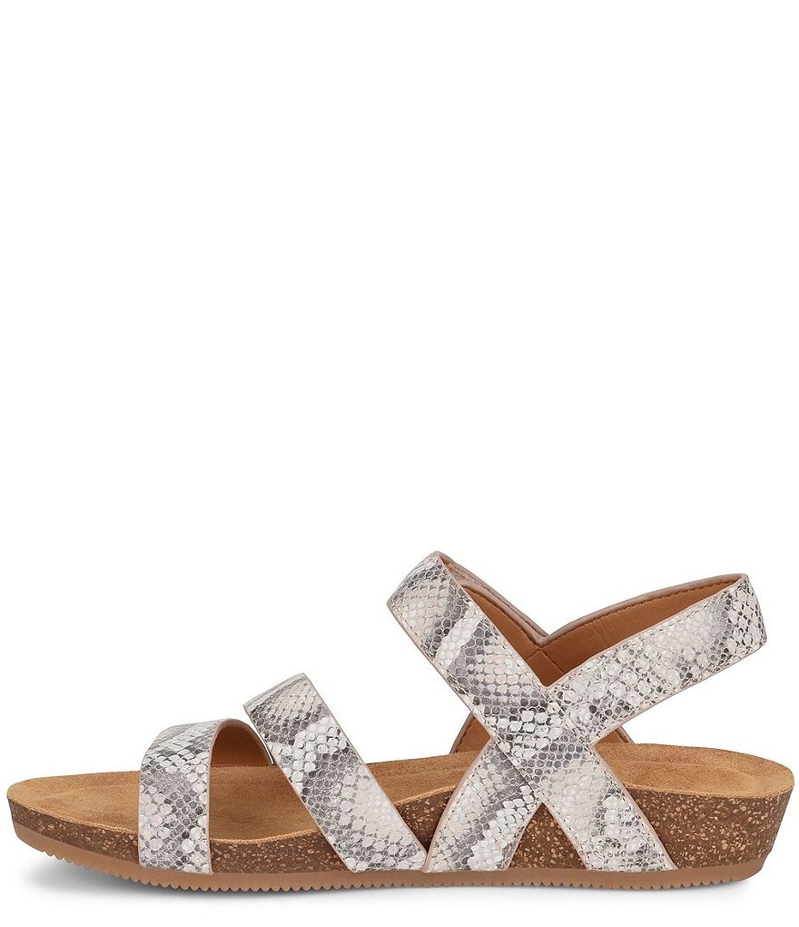 Comfortiva Gardena Snake Print Leather Sandals