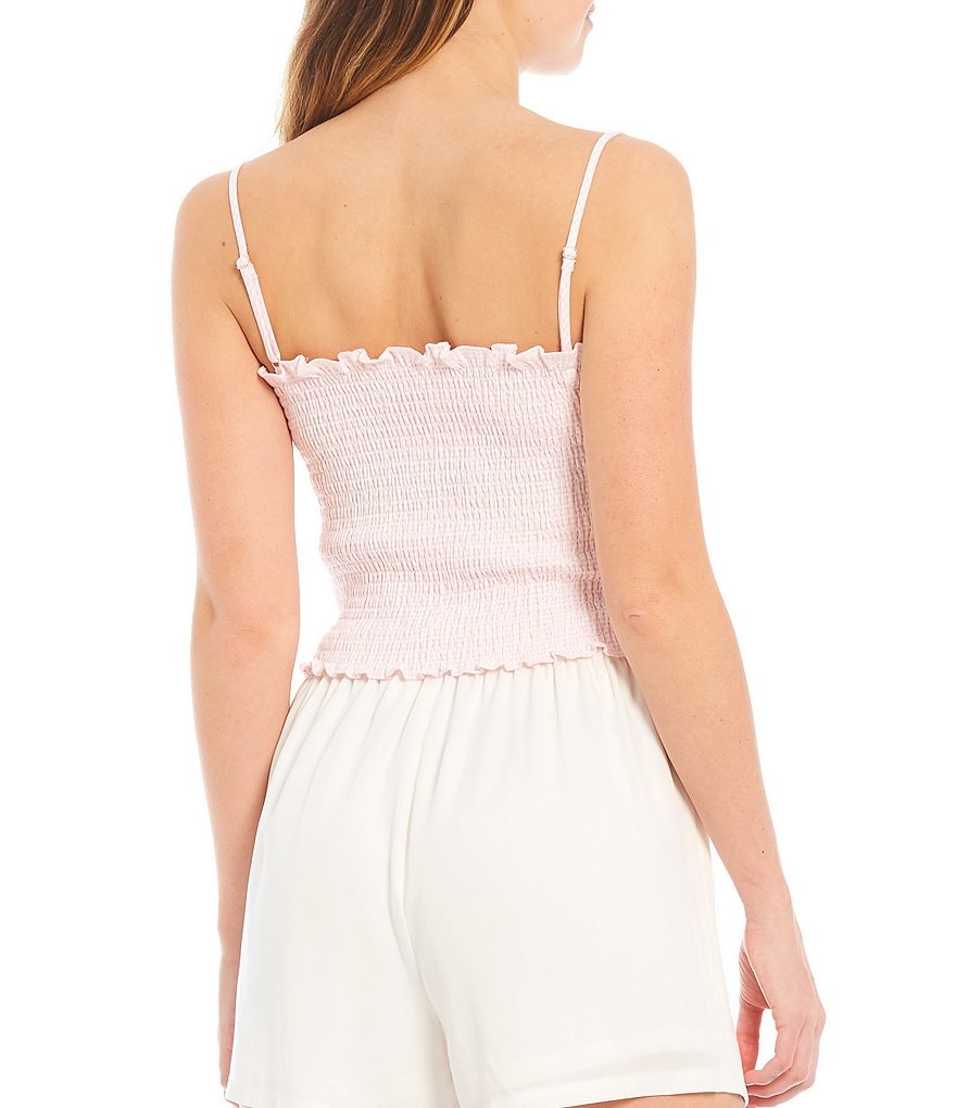 Gianni Bini Woven Ulla Square Neck Sleeveless Smocked Blouse