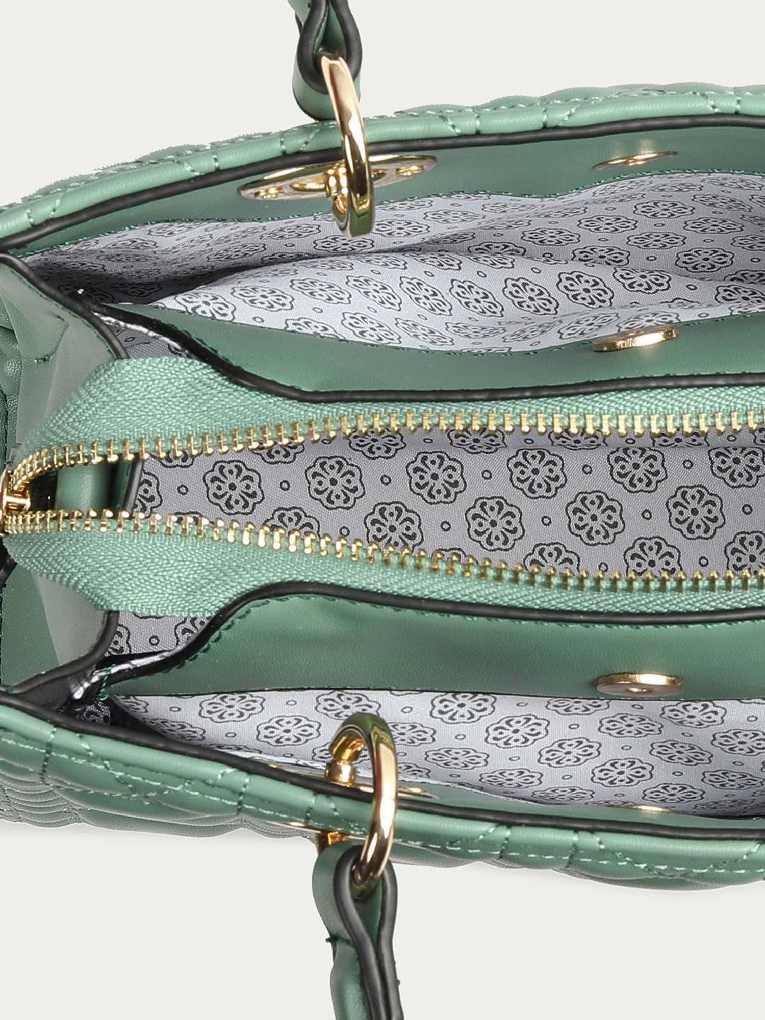 Code by Lifestyle Green Textured Handbag