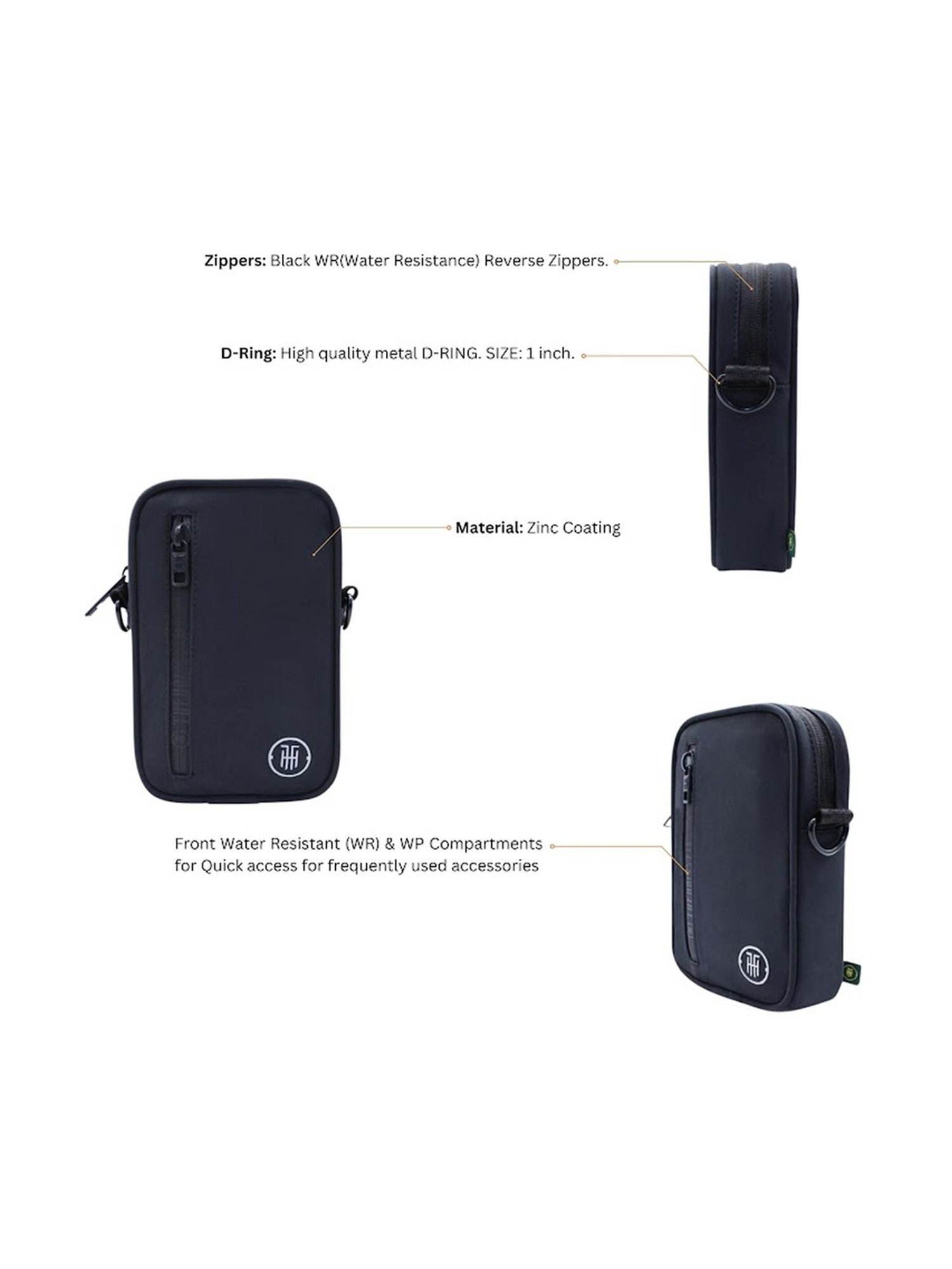 THE HOLISTIK Jumper Black Solid Medium Cross Body Bag