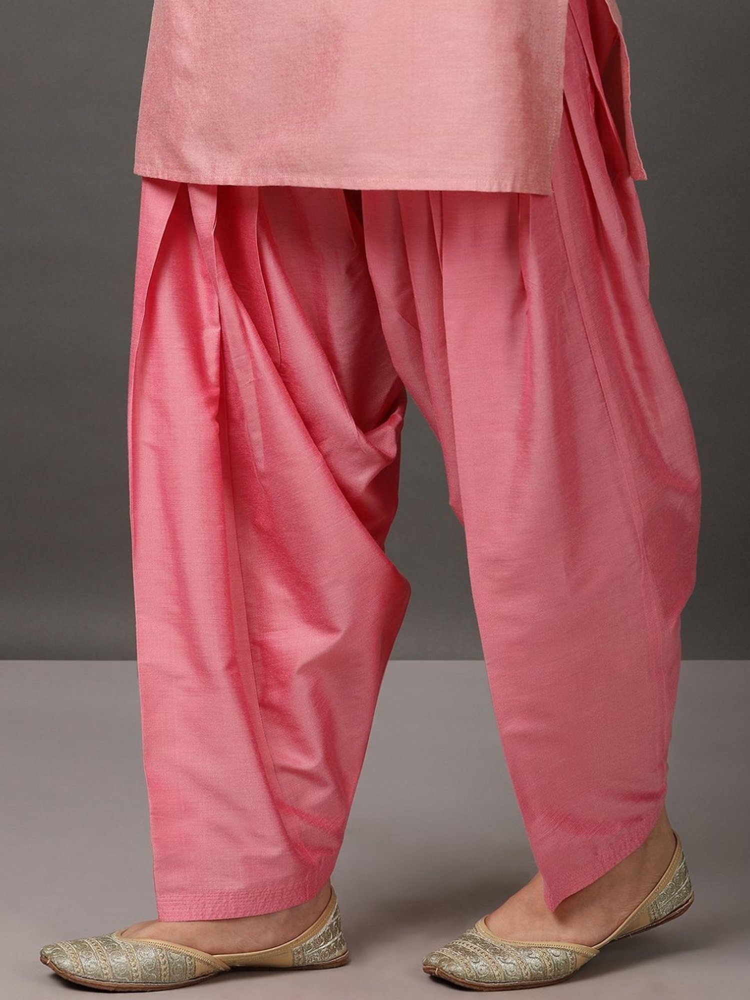 Nuhh Light Pink Short Art Kurta with Salvar & Dupatta