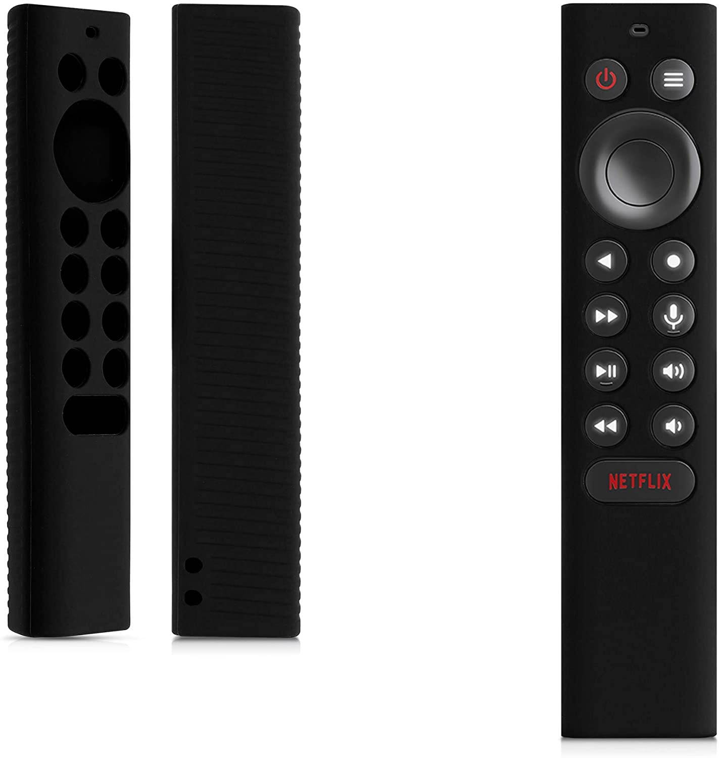 kwmobile Silicone Case Compatible with Shield TV pro/4K HDR - Anti Slip Protective Cover for TV Remote Control - Black