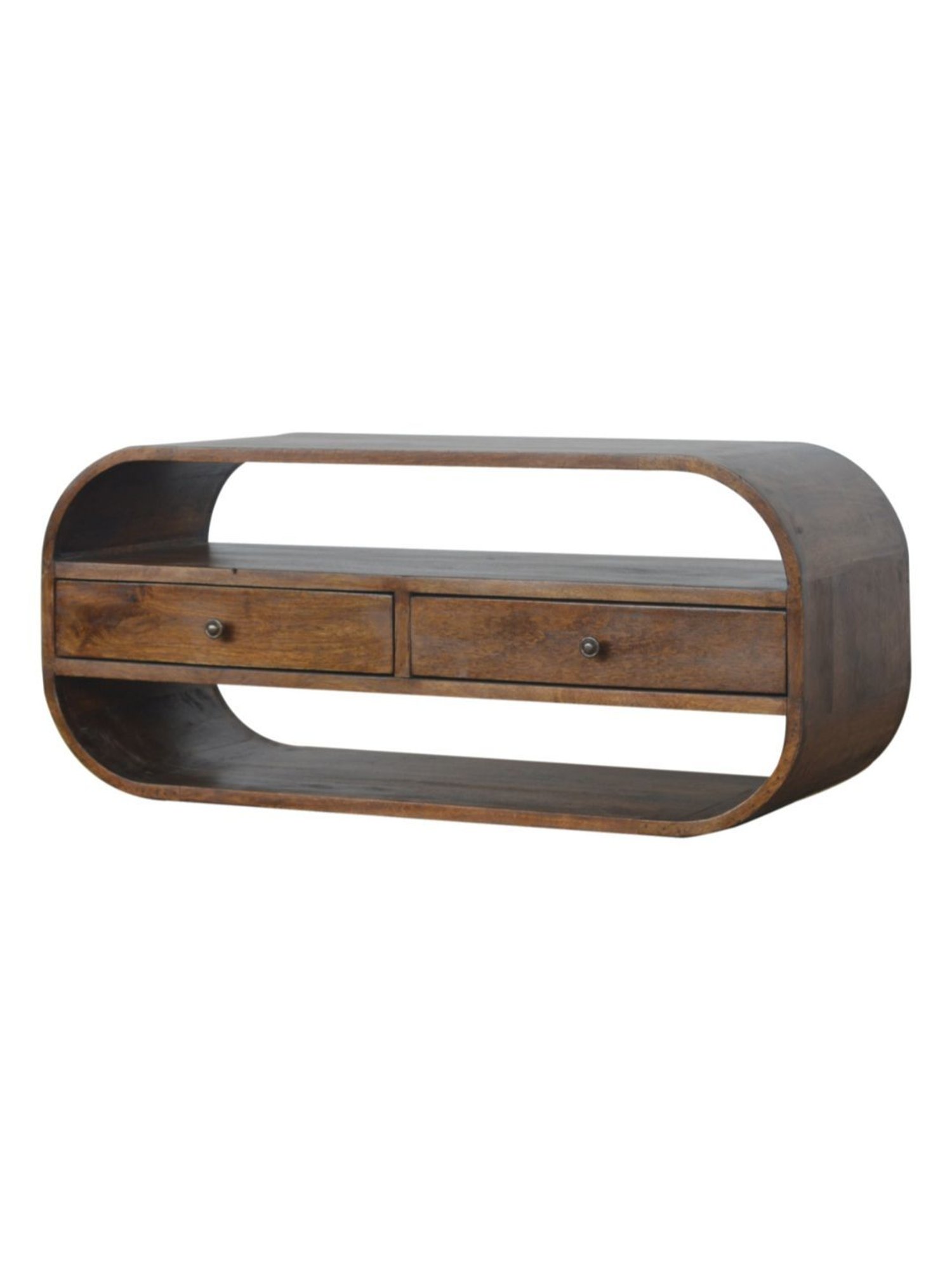 Artisan Furniture Brown Chestnut Curved Edge Media Unit with 2 Drawers