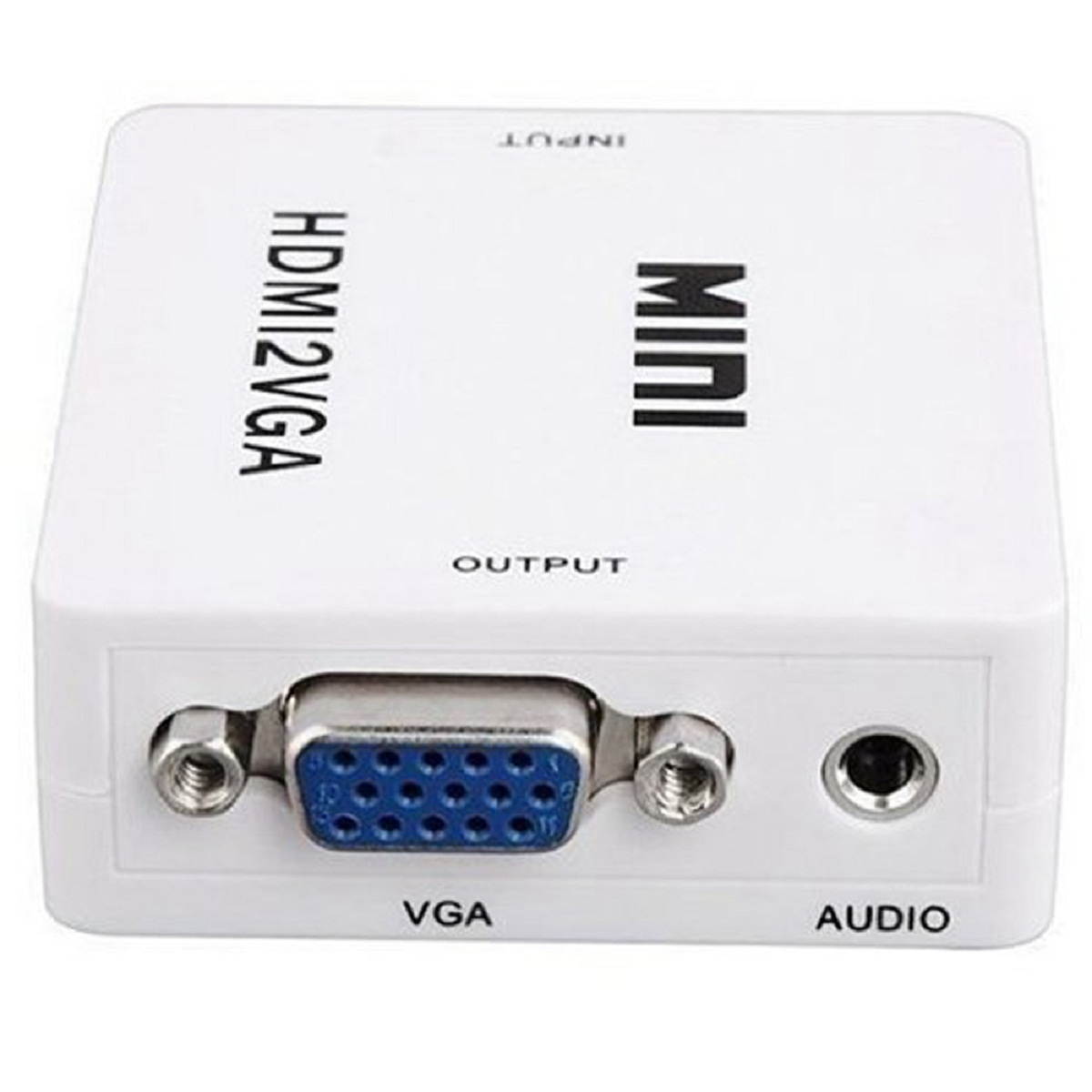 1080P Mini HDMI Input to VGA + 3.5mm Audio Video Output Converter for PS3 XBOX360 Blue-ray DVD HD Set-top Boxes PC Laptop to HDTV Projector