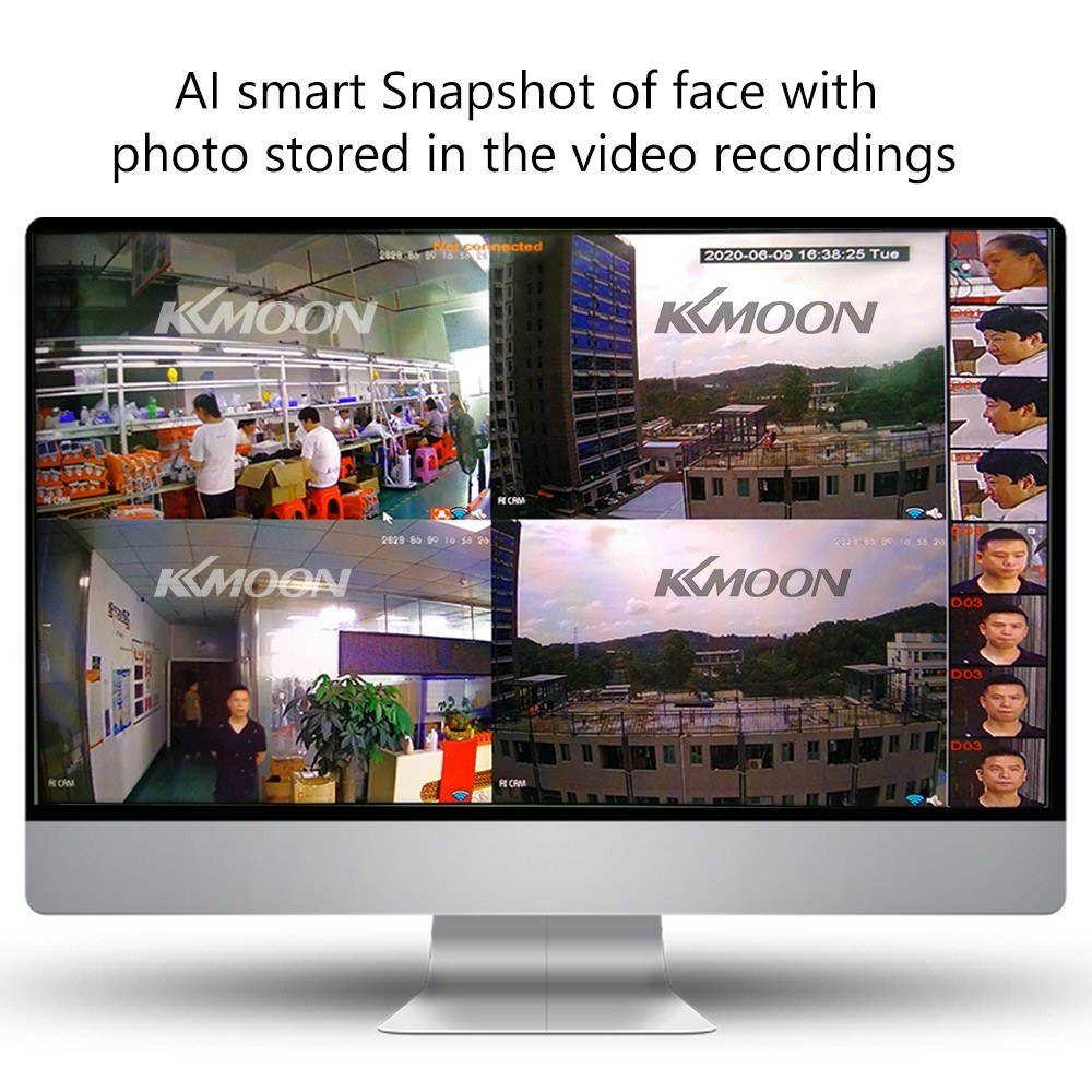 Wireless Home Security Camera System 4 Channel 1080P Surveillance NVR with 4pcs Waterproof 2MP Wireless