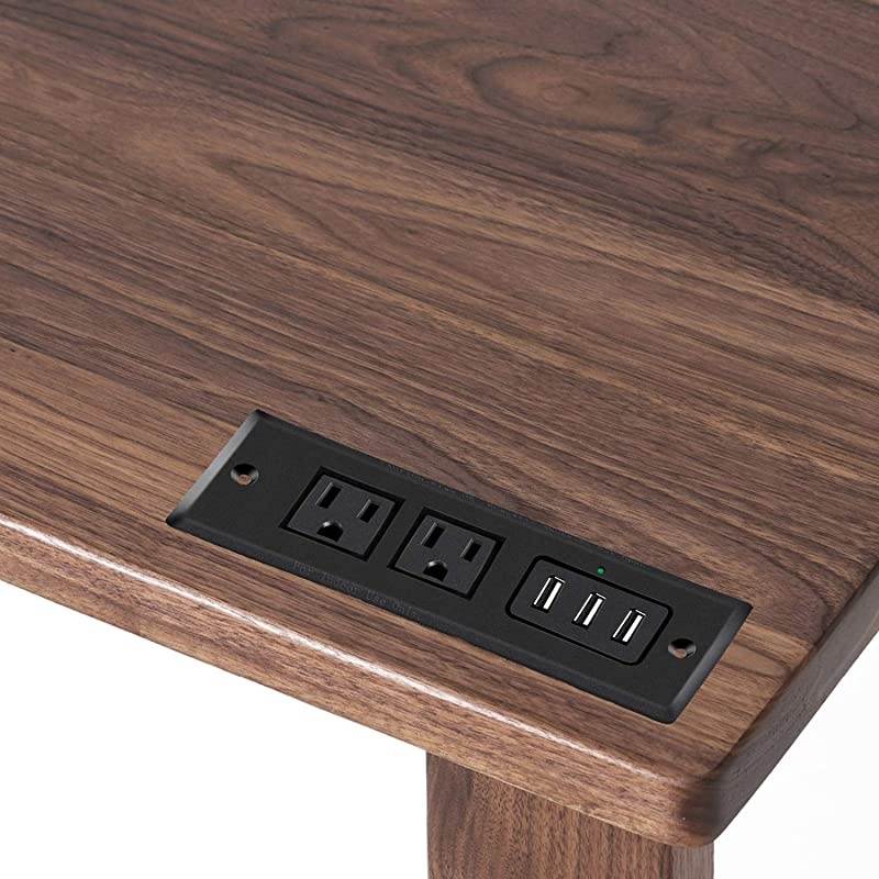 Recessed Power Strip SocketDesktop Power Grommet Power Strip With 2 OutletsHidden Recessed Power Strip with 3A Max USB Charging Ports