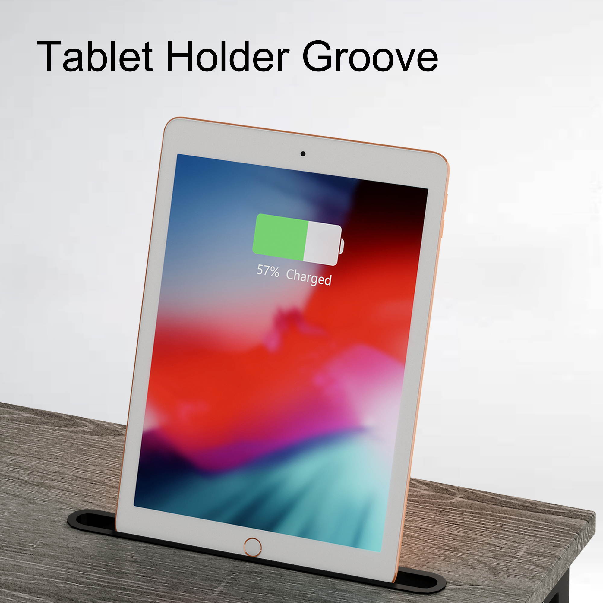 Bestier Computer Desk 47 Inch Office Desk Study Writing Desk, Simple Modern Style Laptop Table with Storage Bag & 3 Little Hook, Retro Gray Top