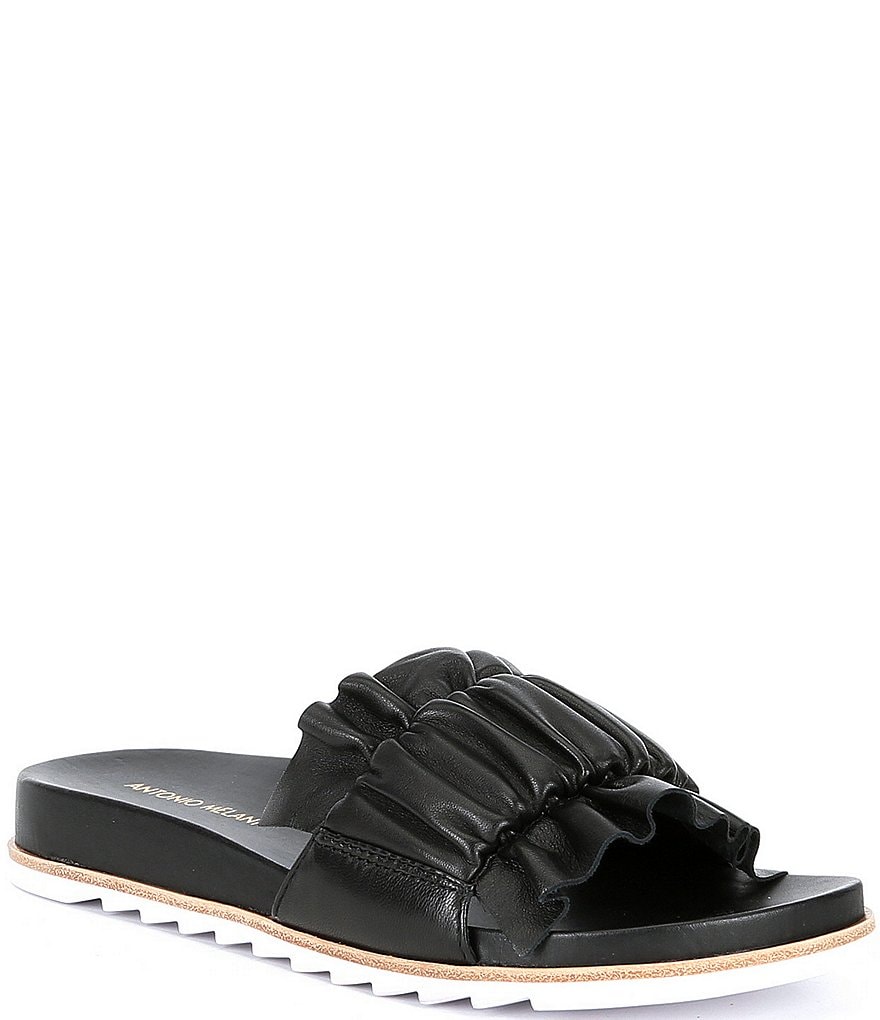 Antonio Melani Perinna Ruffled Leather Sandals