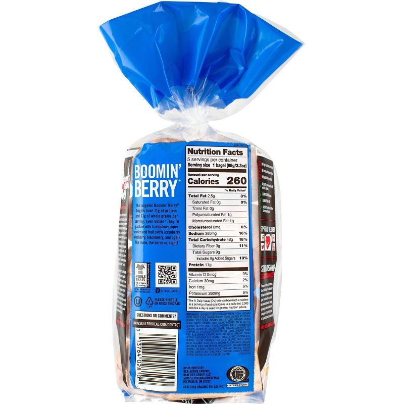Dave's Killer Bread Organic Boomin Berry Bagels - 16.75oz/5ct