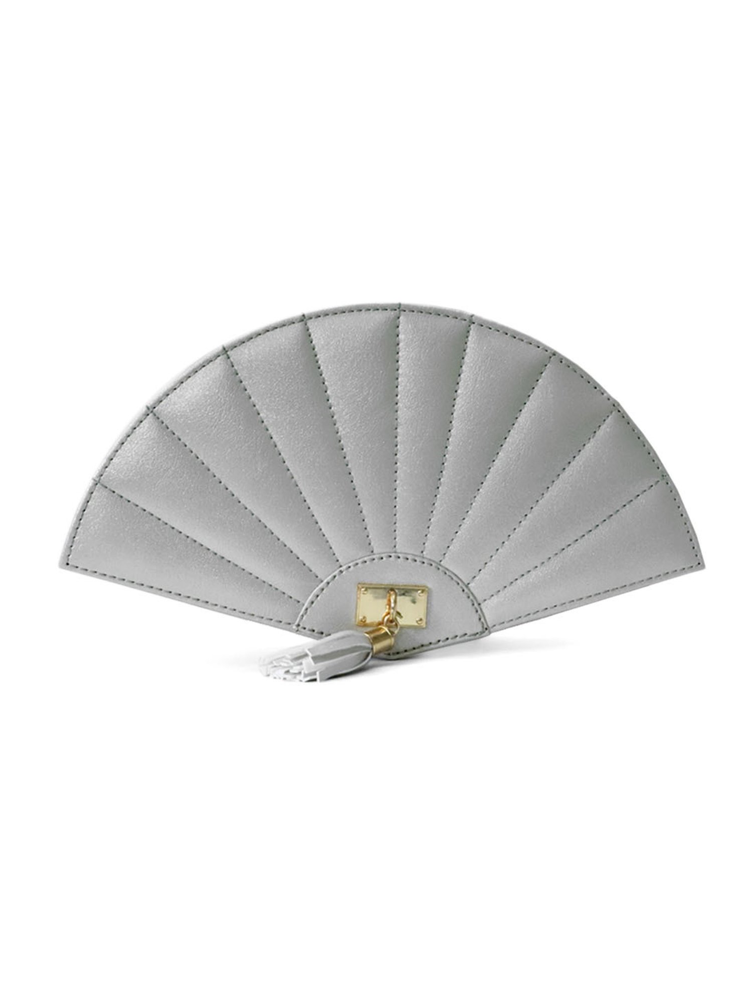 Modern Myth Silver Medium Fan Cross Body Bag