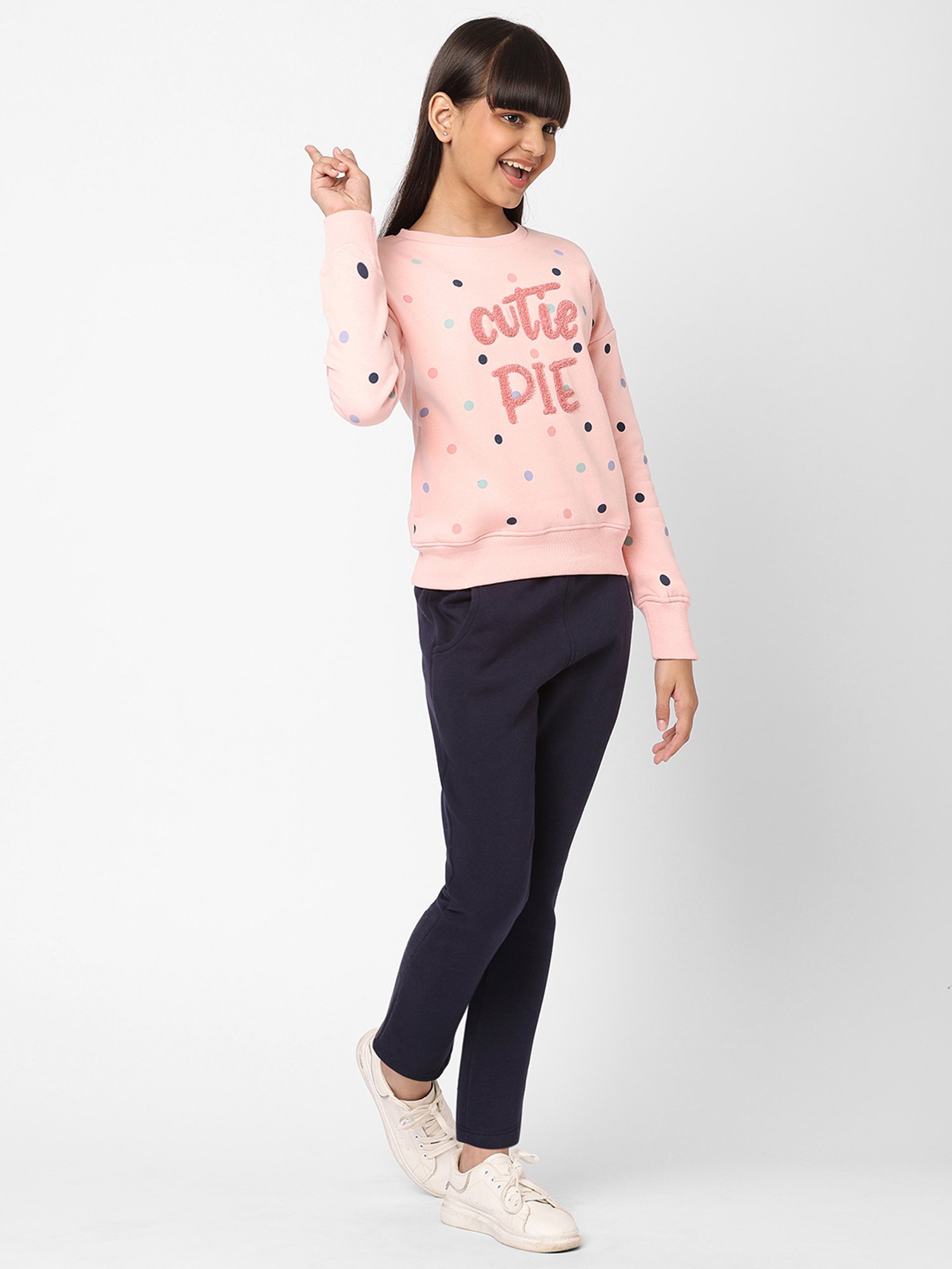 Pantaloons Junior Black Cotton Printed Trackpants