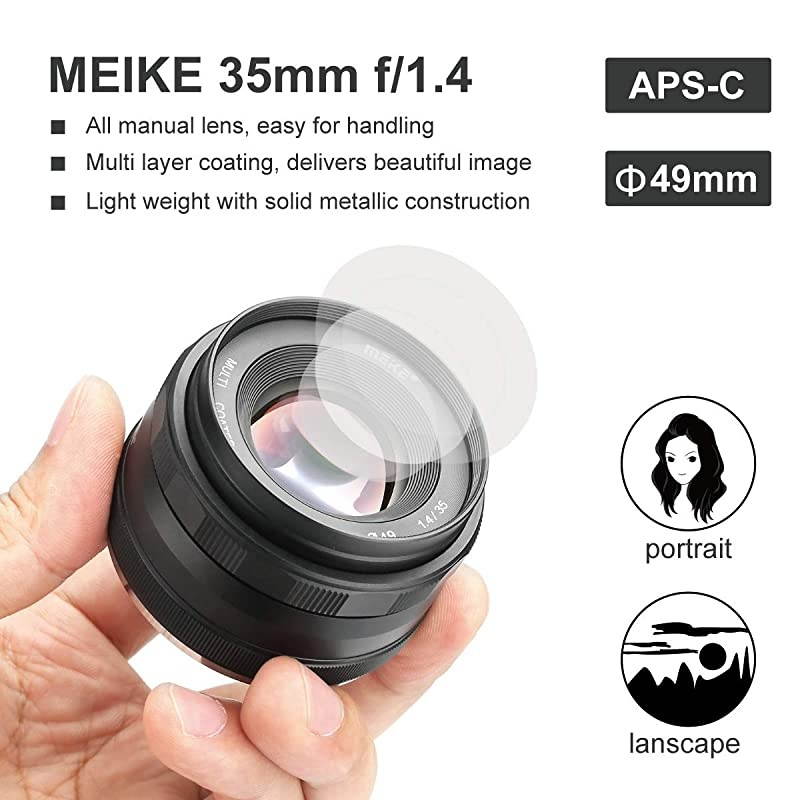 35mm F14 Large Aperture Manual Focus Lens APSC for Sony E Mount Mirrorless Cameras NEX 3 NEX 3N NEX 5 NEX 5T NEX 5R NEX 6 7 A5000 A5100 A6000 A6100 A6300 A6500