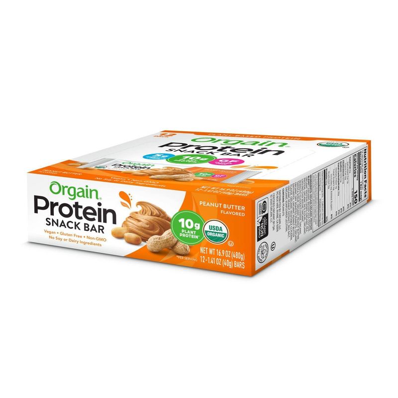 Orgain Organic Vegan Protein Bar - Peanut Butter - 12ct