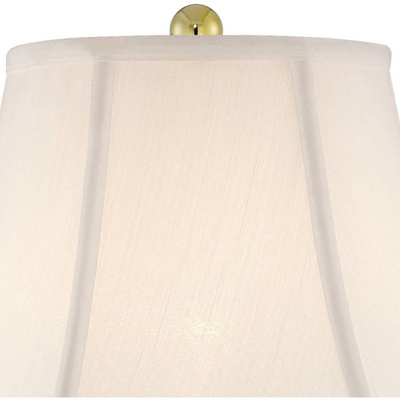 Regency Hill Traditional Table Lamps Set of 2 Cut Glass Urn Brass White Cream Bell Shade for Living Room Family Bedroom Bedside