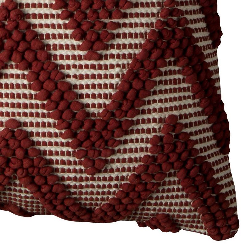 20"x20" Oversize Chevron Square Throw Pillow Cover Dark Red - Rizzy Home