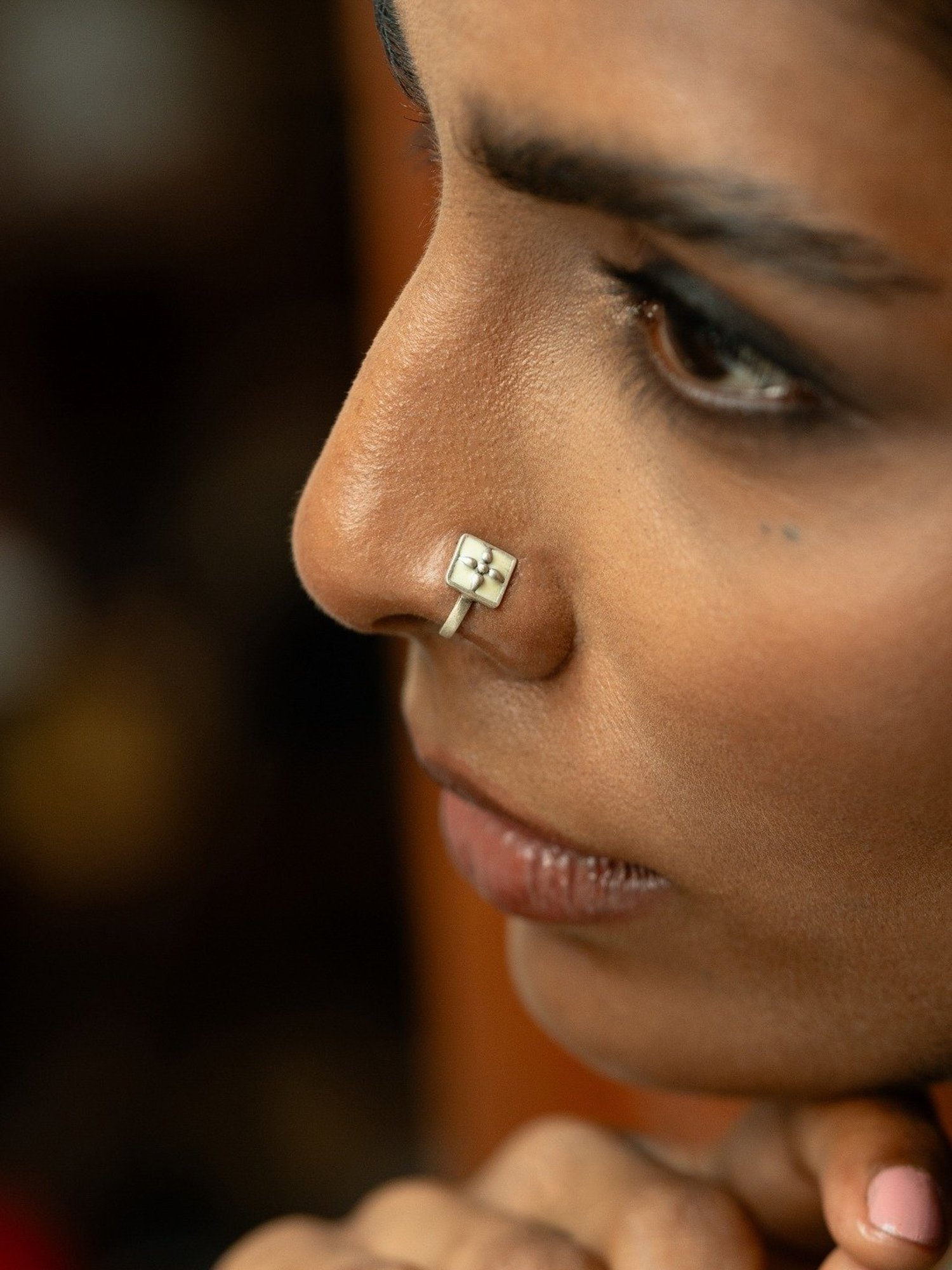 Shaya jyamitiya nose clip in oxidised 925 silver