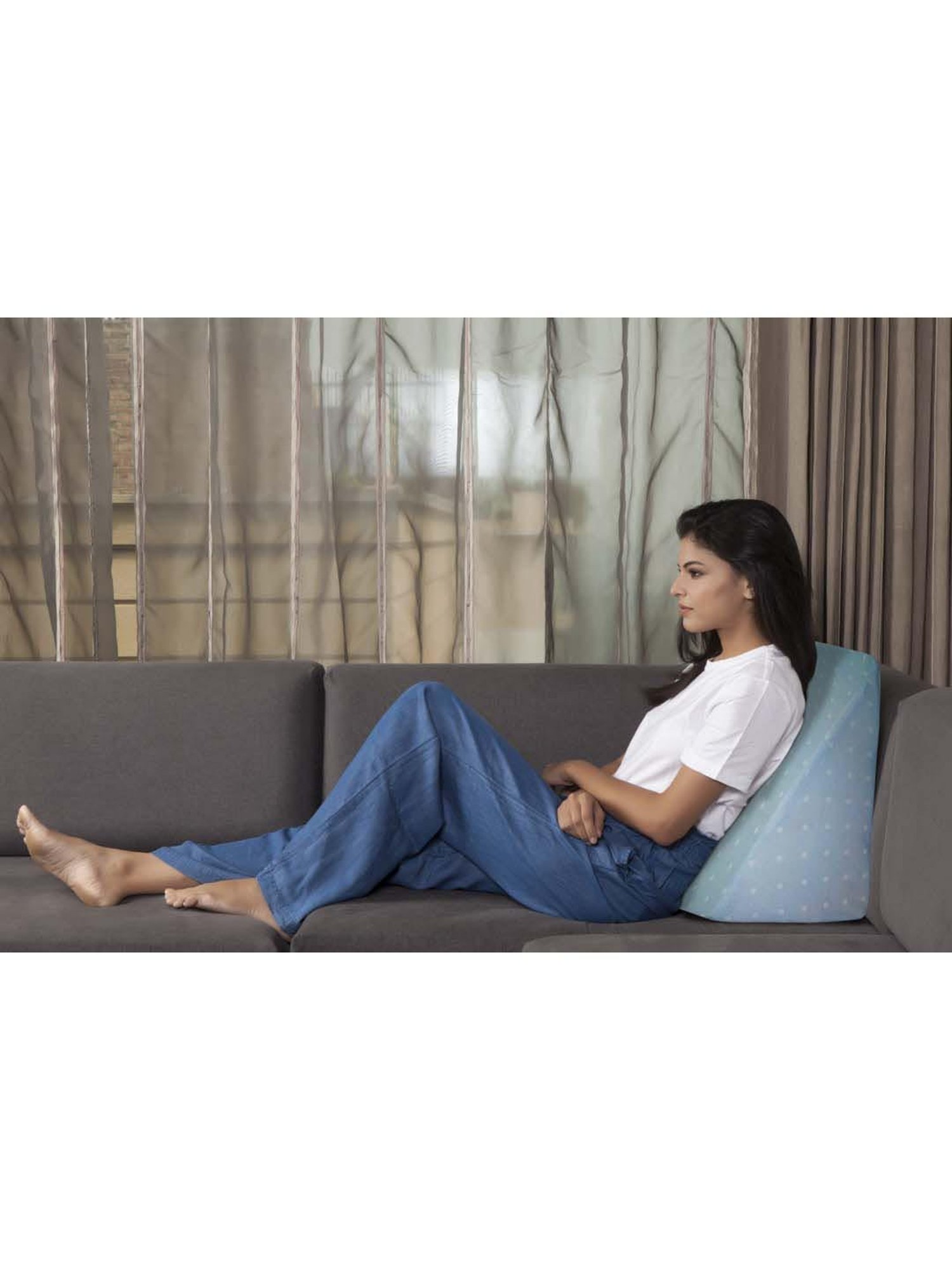 The White Willow Blue Wedge Pillow - Set of 1