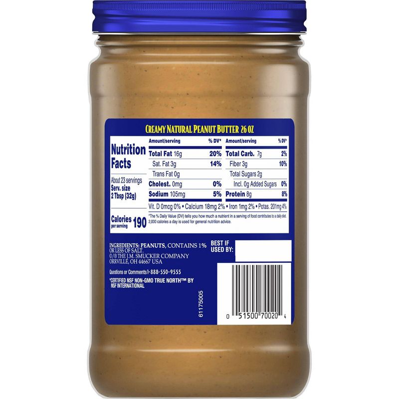 Adams Peanut Butter 100% Natural Creamy Peanut Butter - 26oz