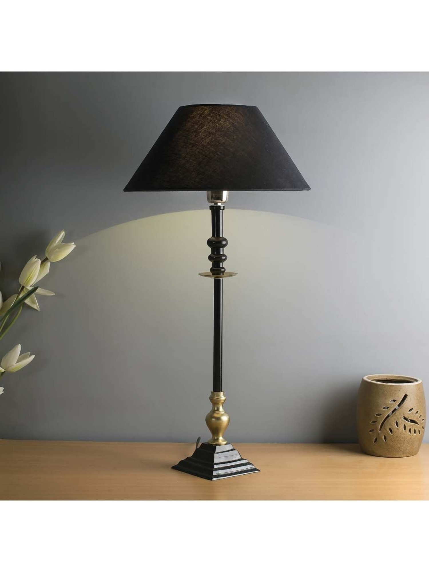 Possini Euro Design Modern Buffet Table Lamp Brushed Steel Tall Gourd White Drum Shade for Dining Room Bedroom Bedside