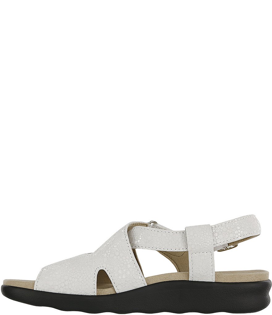 SAS Huggy Reptile Print Leather Adjustable Wedge Sandals