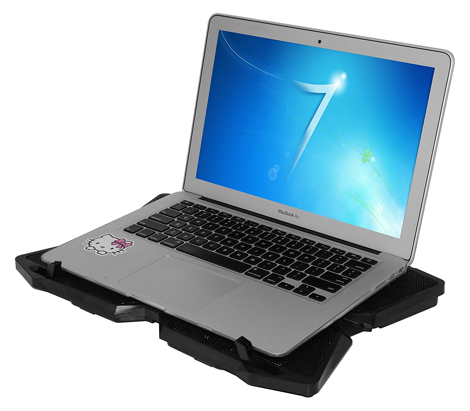 XtremPro Portable Metal Mesh Laptop Cooler Cooling Pad, 4 Quiet Fans w/ Red LED Light, Adjustable Height, Up To 17" inch Notebook, 2 USB Interface w/ Speed Control Switch, non-slip - Black (11148)