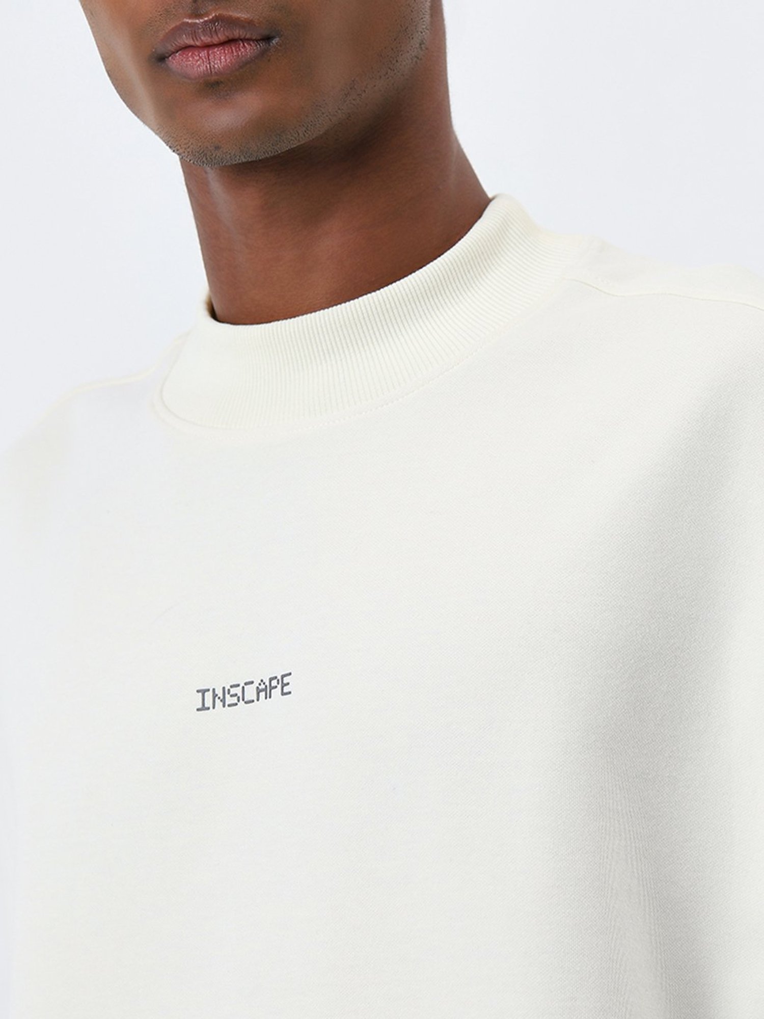 Studiofit by Westside Light Yellow Text Design Relaxed-Fit T-Shirt