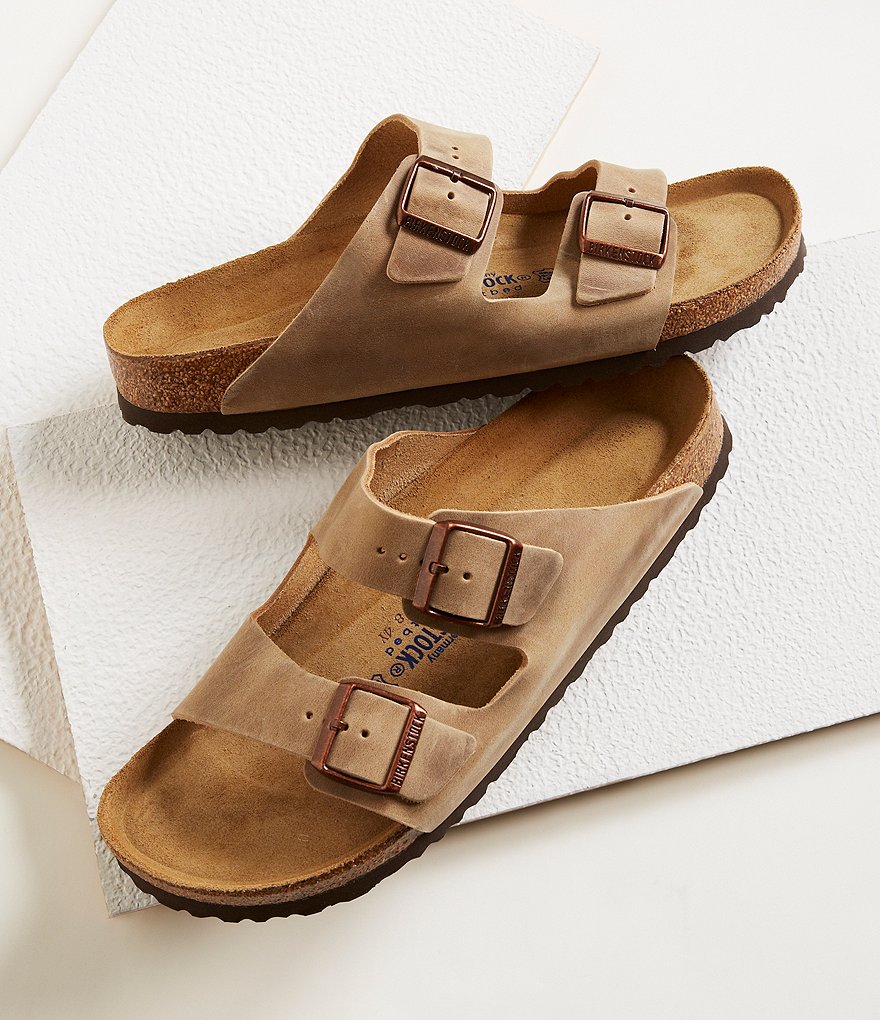 Birkenstock Arizona Men's Oiled Leather Soft Footbed Slip On Sandals