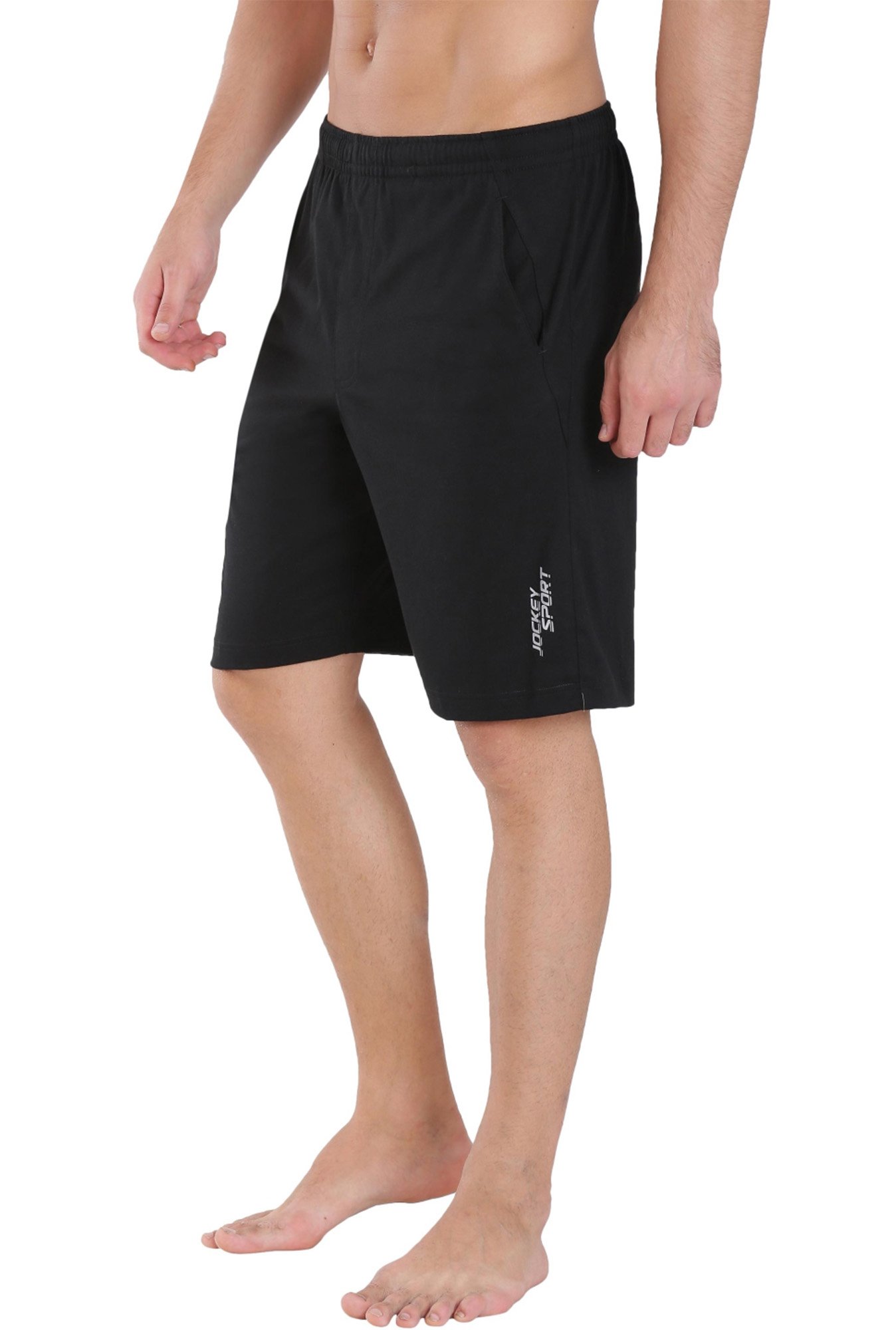 Jockey SP26 Black Super Combed Cotton Rich Shorts with Side Pocket