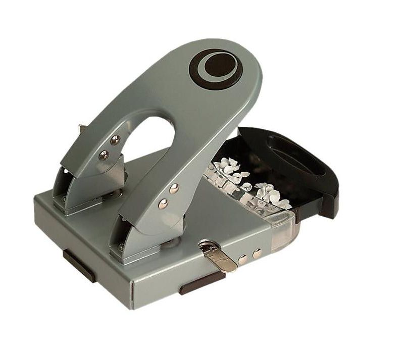 OfficeMate Deluxe 2-Hole Punch 50 Sheet Capacity Gray/Blue (90101) 649529
