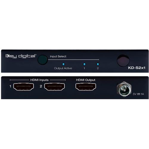 Key Digital KD-S2x1 2x1 4K HDMI Switch HDCP2.2/HDR10