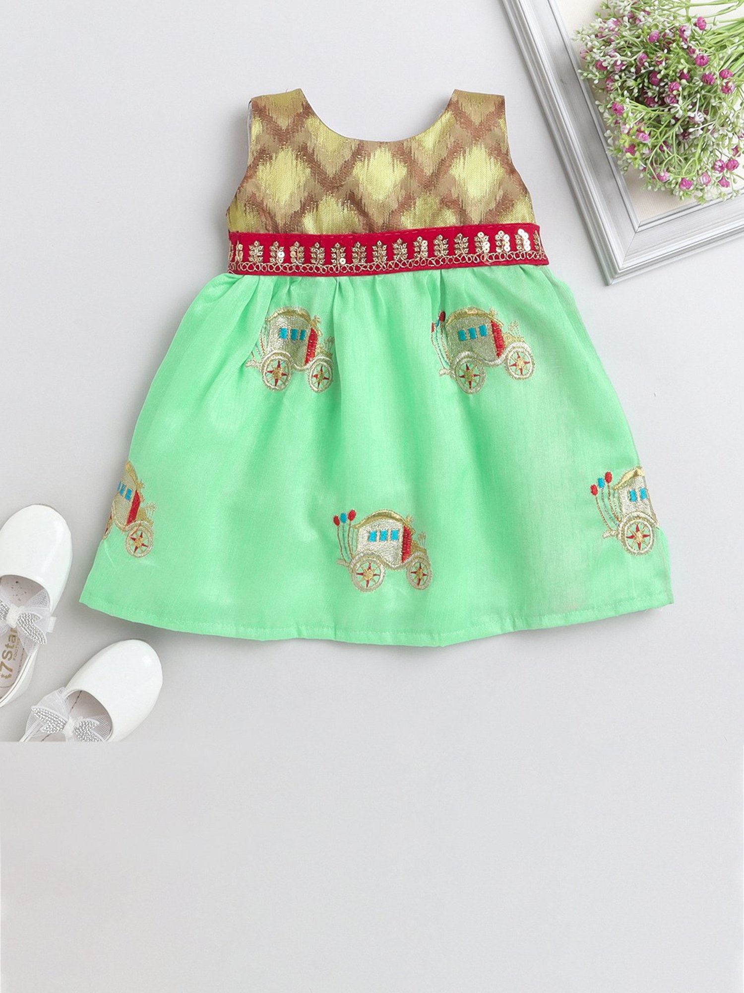 Pink Chick Kids Navy Solid Party Gowns