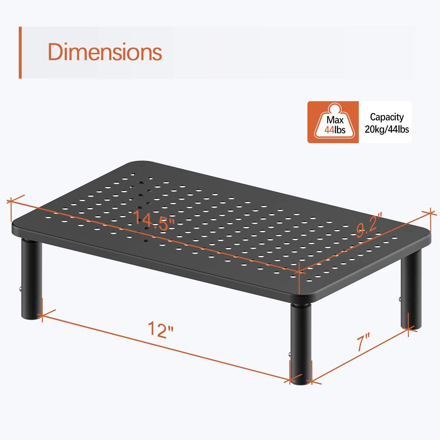 PUTORSEN Monitor Stand Riser with Vented Metal 3 Height Adjustable Dual Monitor Stand for Computer, Laptop, iMac, PC, Printer, Desktop Ergonomic Monitor Riser Stand with Non-Skid Rubber 2 Pack