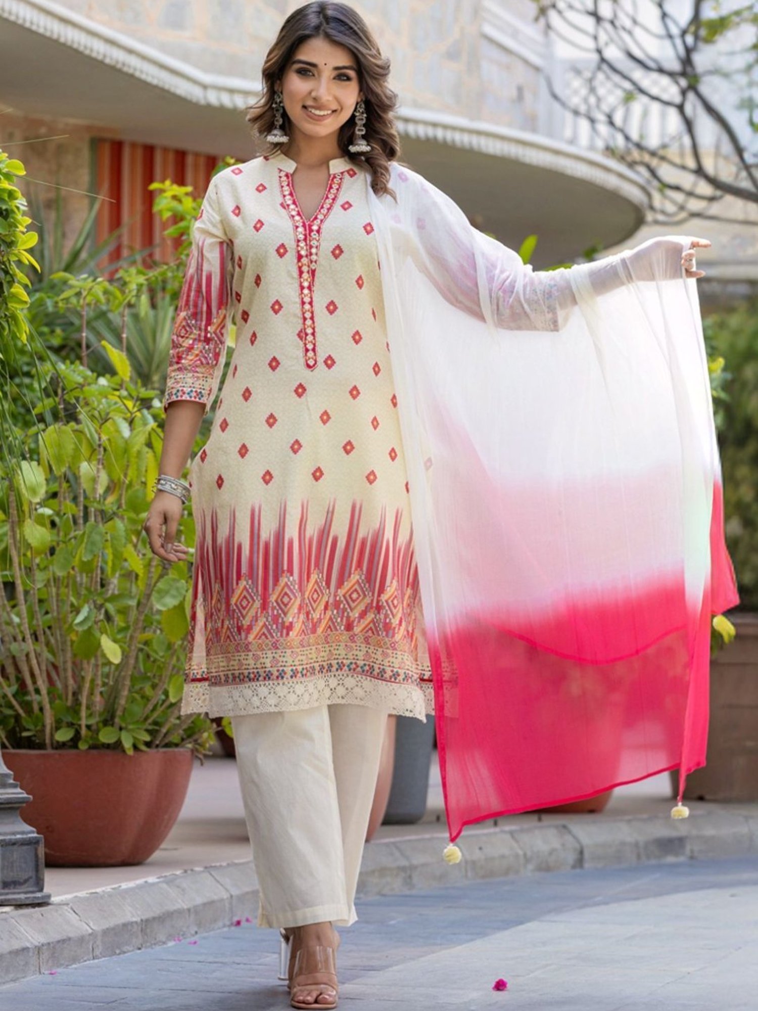 Autumnlane Blue Arpita Candy Embrodiery Kurta with Pant and Dupatta