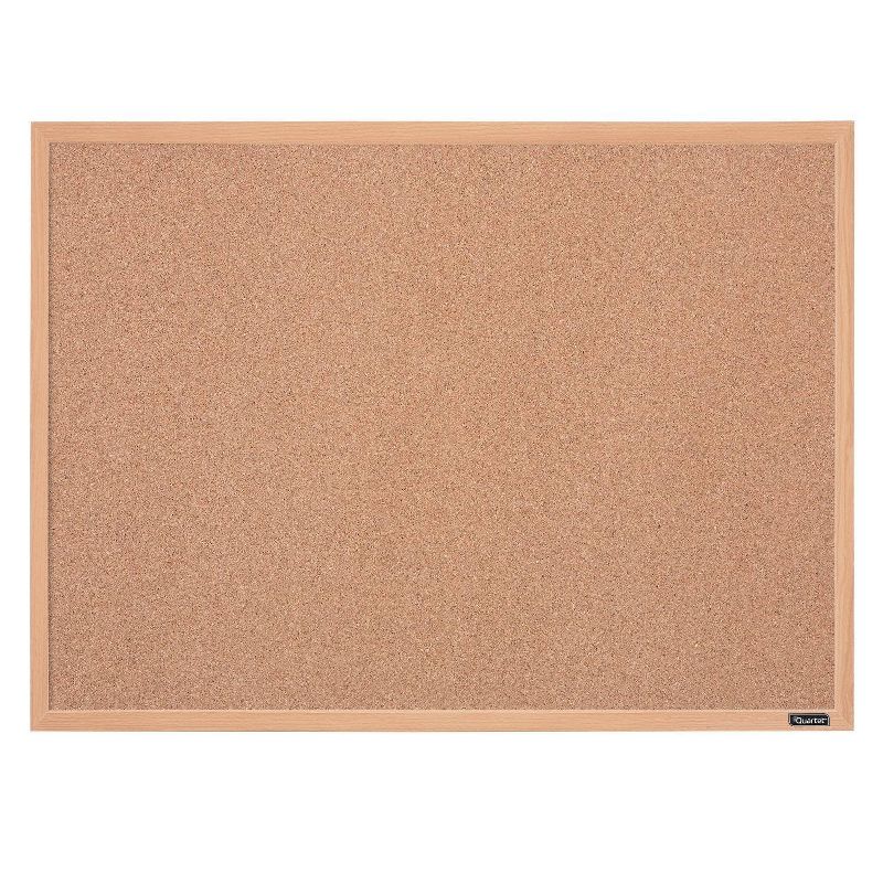 Quartet 17" x 23" Cork Bulletin Board Finish Frame - Oak