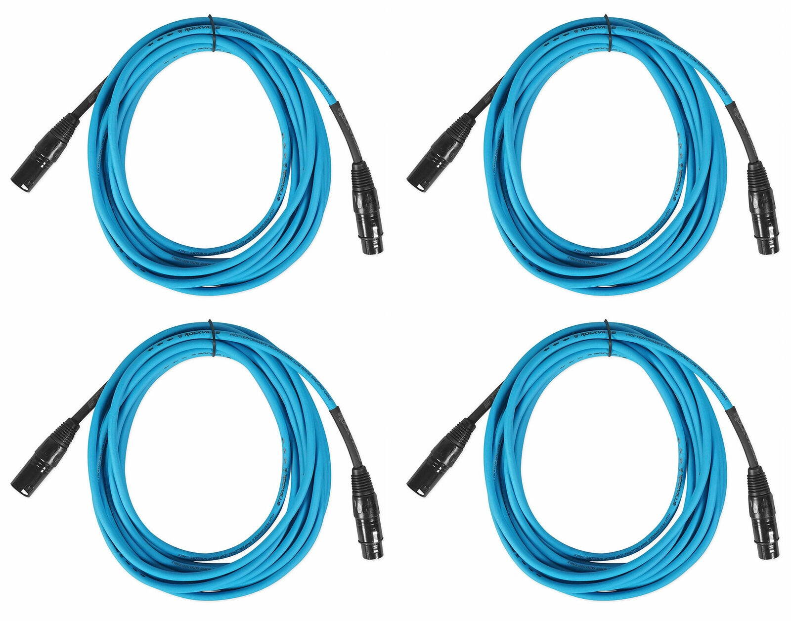 4   RCXFM20E-Blue 20 Foot Female to Male XLR Mic Cables 100% Copper
