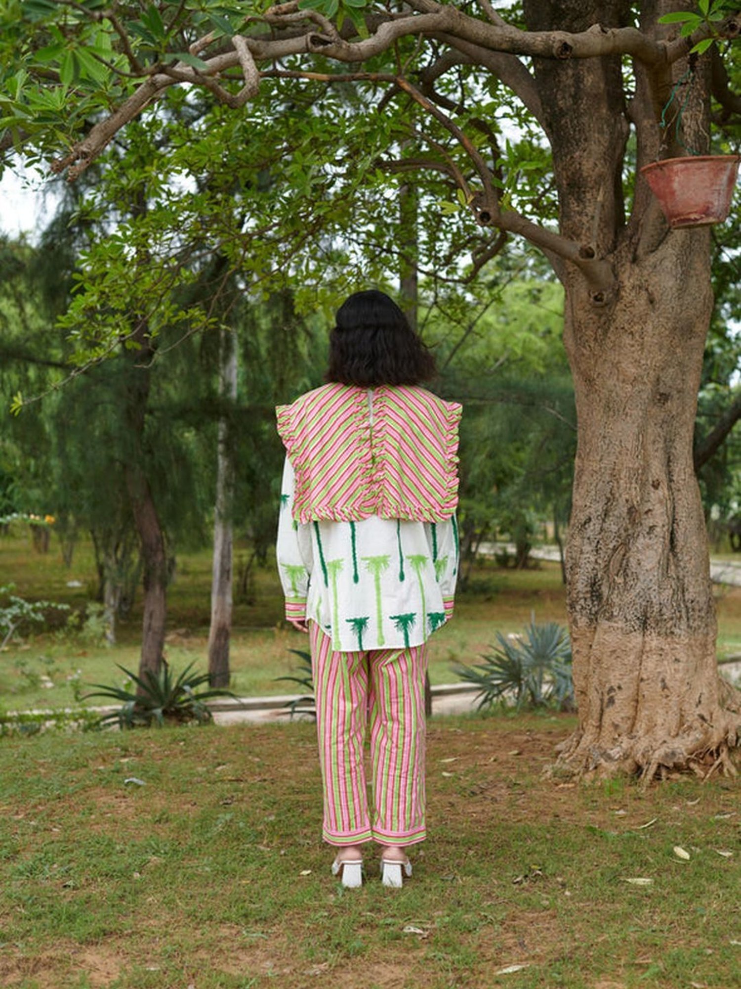 Khajoor Studio White, Green & Pink Sundaze Khajoor Vol.1 Doll Resort Shirt