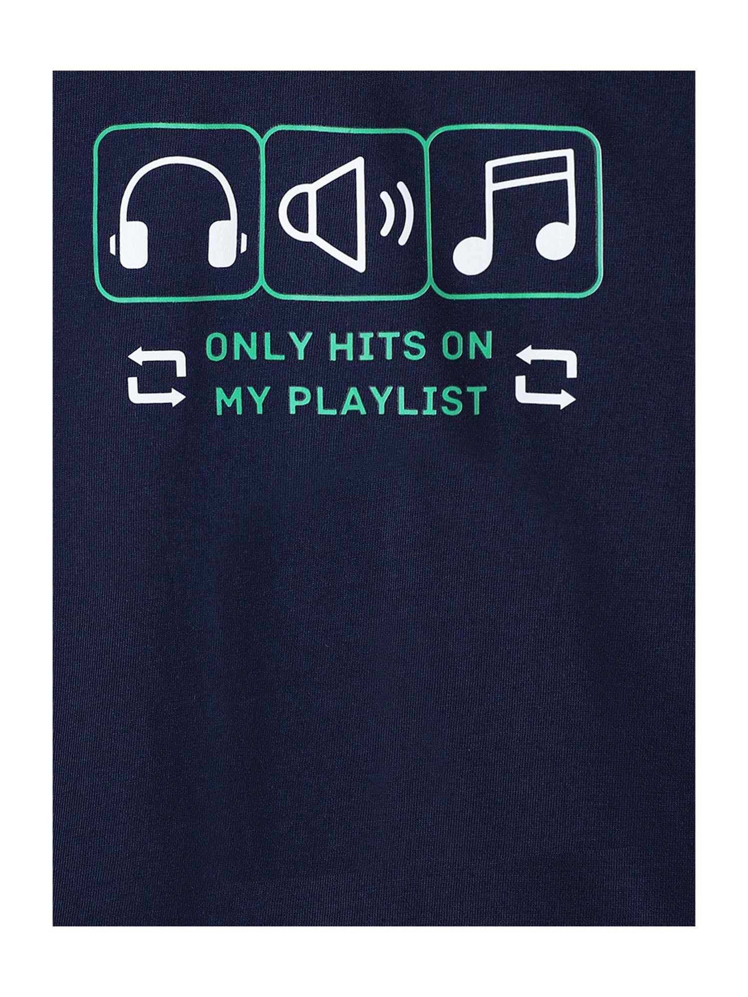 Campana Kids Navy Printed Full Sleeves T-Shirt