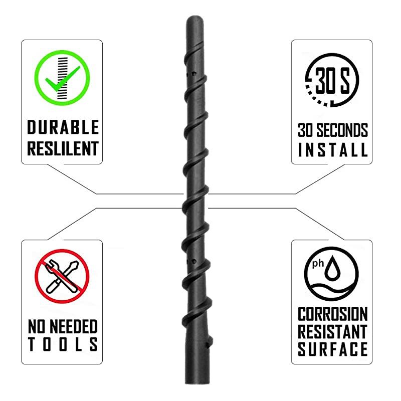 Inches Antenna Compatible with 2007-2021 Chevy Silverado 1500 2500 3500 and GMC Sierra (2009-2021), Spiral Flexible Rubber Antenna, Direct Replacement Antenna Accessories