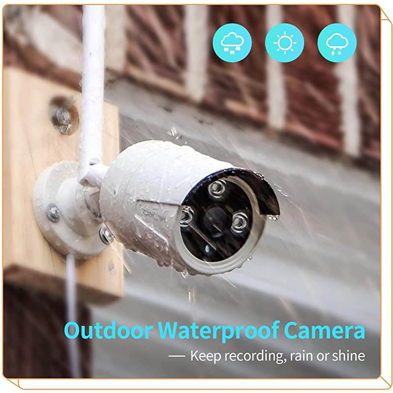 1080P CA01 Wireless Security Camera for  8CH WiFi Surveillance System, 2.0MP IP Cameras Outdoor with 65ft Night Vision, IP66 Waterproof, Motion Alert, No Video Cable Needed