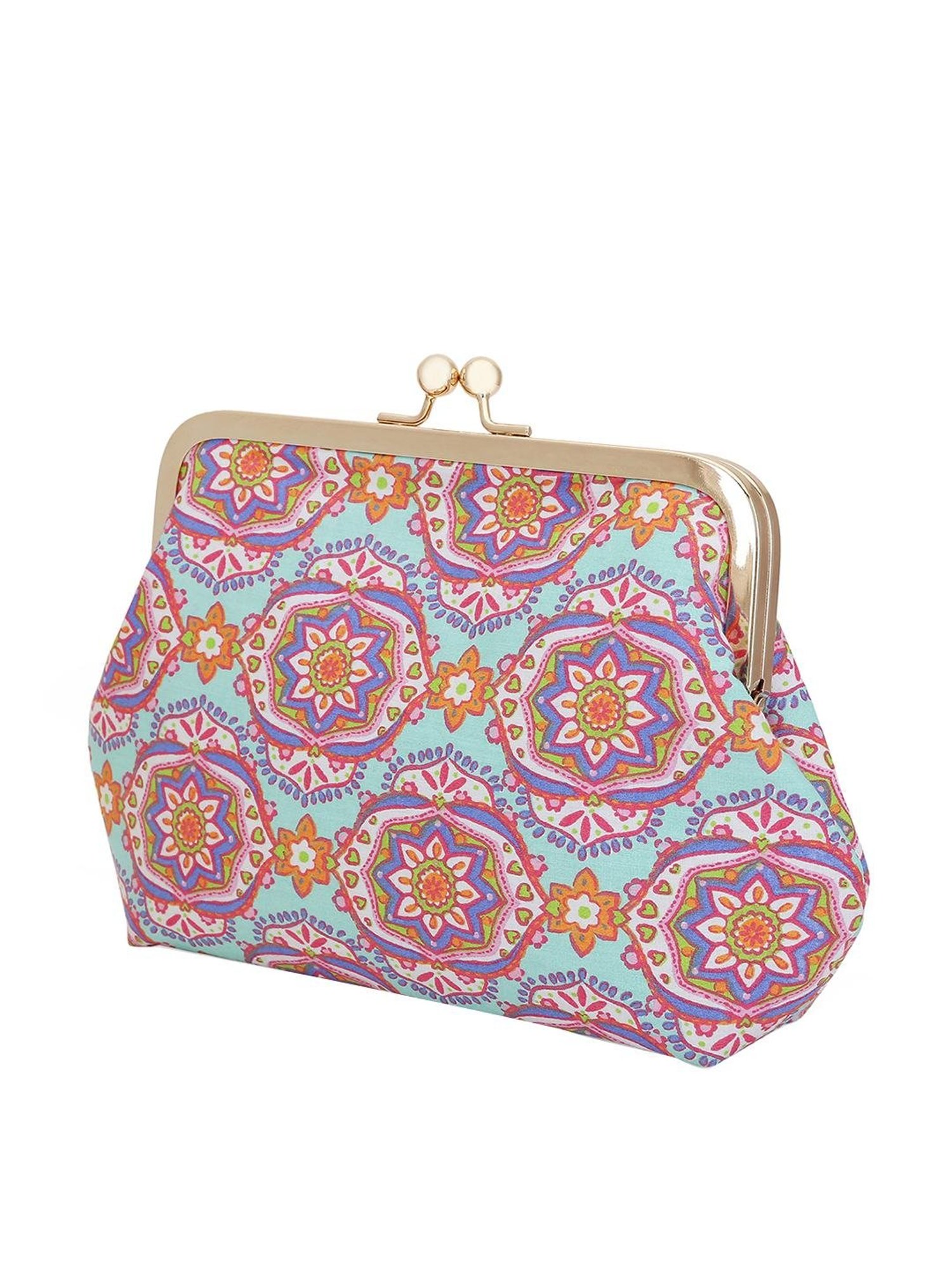 Tarini Nirula Pink & Blue Silk Clutch