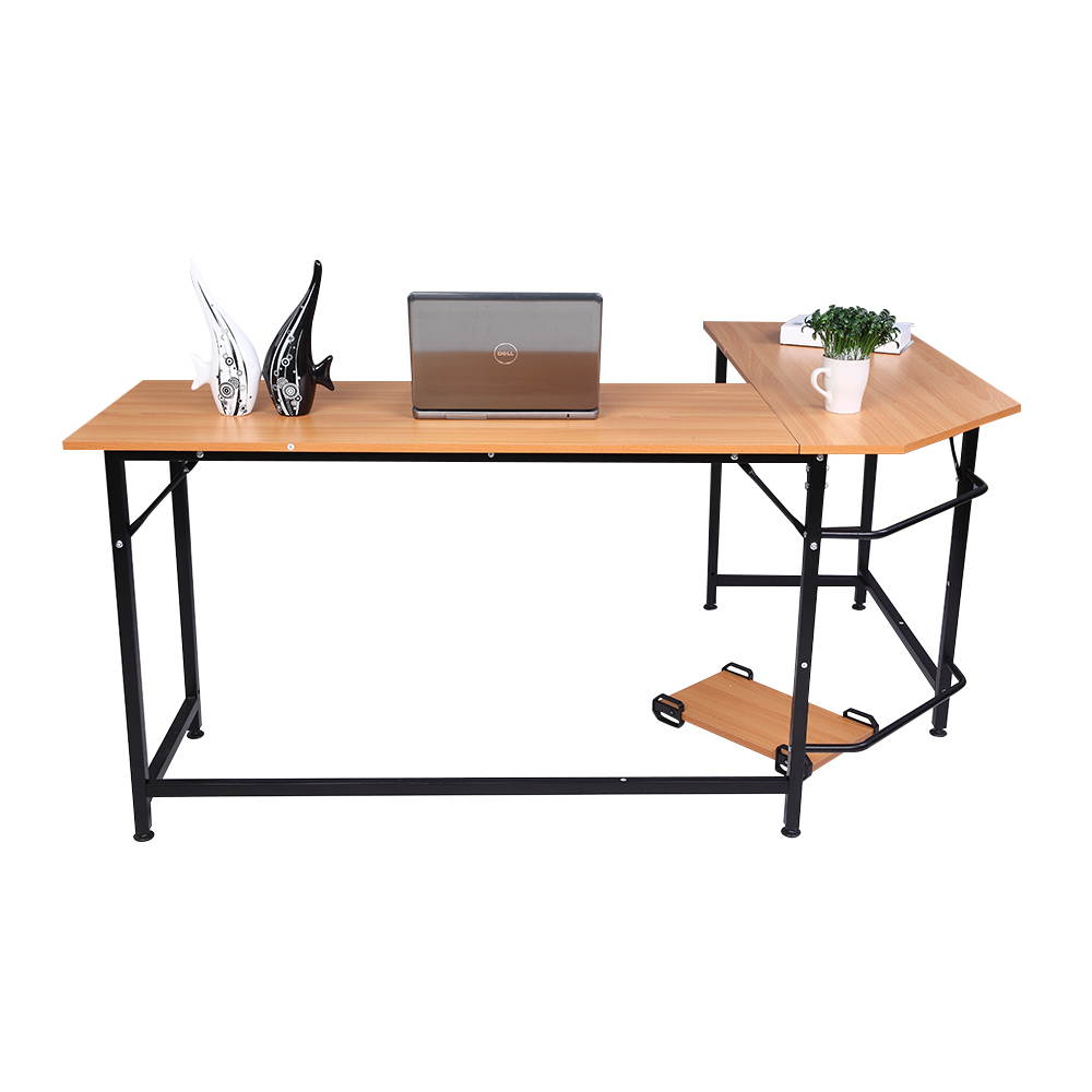 L-Shape Gaming Table Corner Computer Desk PC Table Workstation with Cpu Stand