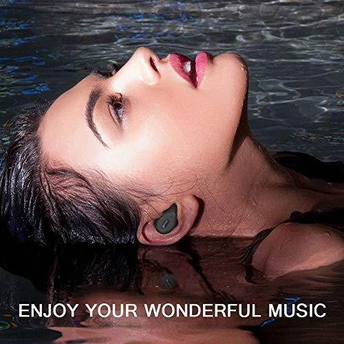 IP68 Waterproof Swimming Earbuds, Sport Bluetooth 5.0 Wireless Earbuds Built-in Mic Auto Pairing in-Ear Earphones with Charging Case Premium Stereo Sound Special for Swimming Bathing Driving Sauna