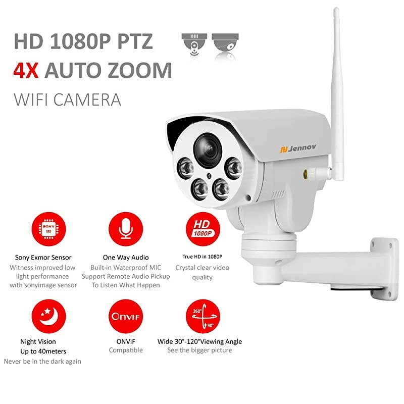 5MP PTZ Camera Outdoor with 32G SD Card, Home WiFi Security Camera Outdoor Wireless , HD IP Video Surveillance Camera, Audio Recording, IR Night Vision, Pan Tilt Zoom Human Motion Detection
