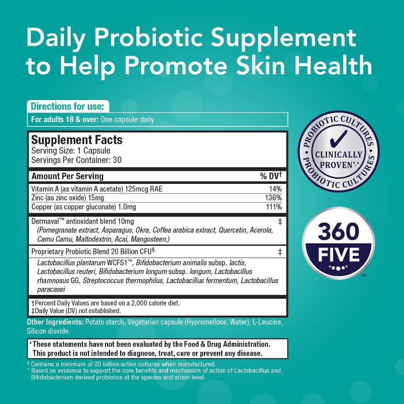 BIO360 Skin Health Formula Vegan Supplements - 30ct